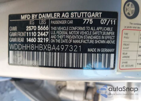 2011 Mercedes-Benz E 350 4Matic z USA, uszkodzony, nr VIN WDDHH8HBXBA497321